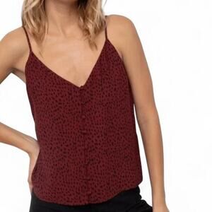 RAILS Aubry Top Rust Spotted Spaghetti Strap Retail $138 - Size Medium